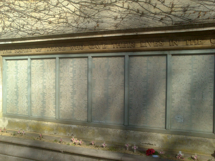 The Commemorative Panels for the War Memorial for Kettering, Northants