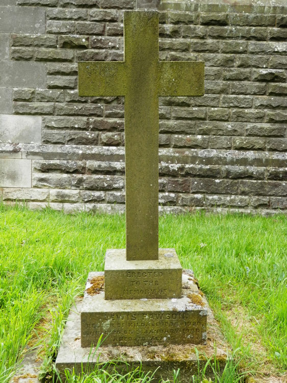 The Grave of the Revd. Lewis Pawson, Father of Robert Henry Pawson, in St. Cuthbert's Churchyard, Kildale.