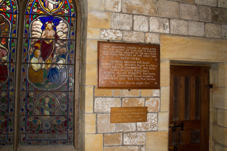 The Second World War Memorial inside the Church