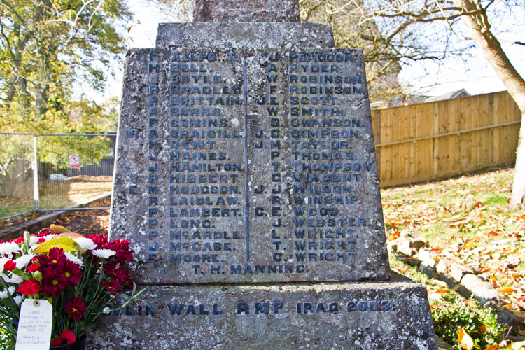 The Names of Those who Lost Their Lives in the First World War on the Middleton St. George War Memorial