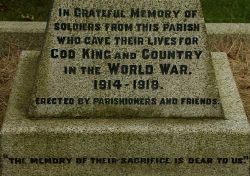 The War Memorial in the Churchyard of Muggleswick, Co. Durham.