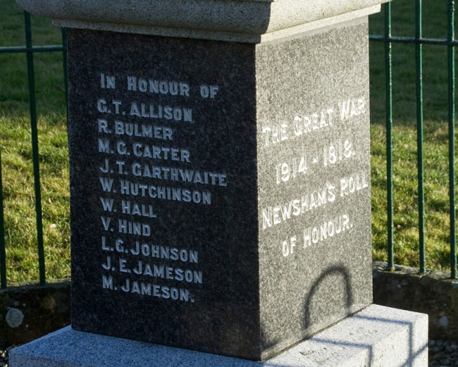 The Names of Those Who Served on the Newsham Memorial - 1