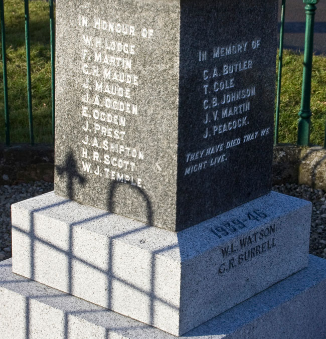 The Names of Those Who Fell on the Newsham Memeorial 