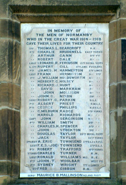 The War Memorial in Normanby Village