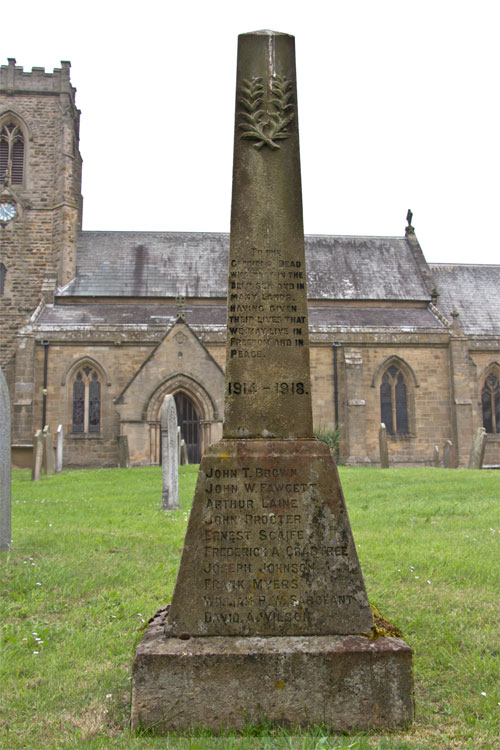 The War Memorial, Patrick Brompton, located in the St. Patrick's Churchyard