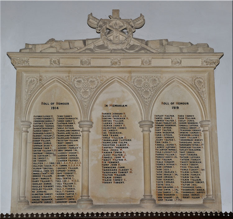 The War Memorial in St. Michael's Church, Reepham (Norfolk)