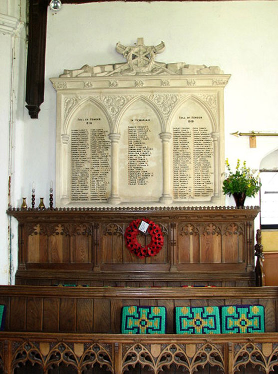 The War Memorial in St. Michael's Church, Reepham (Norfolk)
