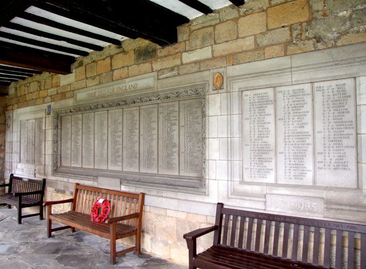 The Commemorations on the War Memorial at Repton School.