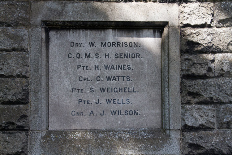The Romanby War Memorial, - Names of those Who Lost Their Lives in the First World War (2)