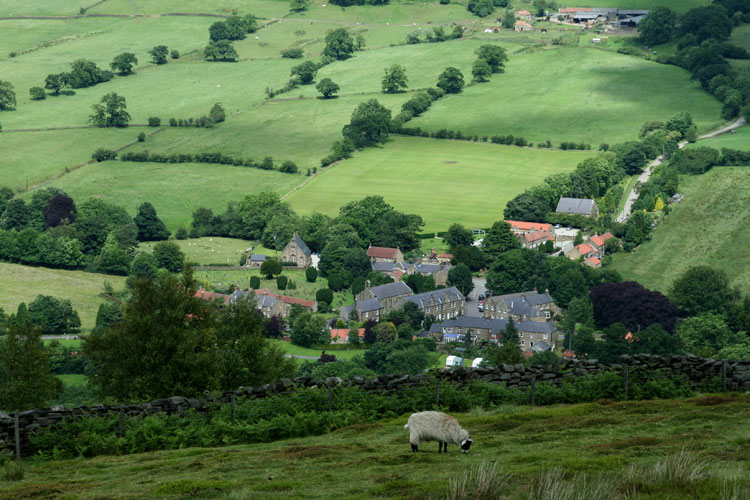 Rosedale Abbey, with the Church of St. Mary and St. Lawrence (centre)