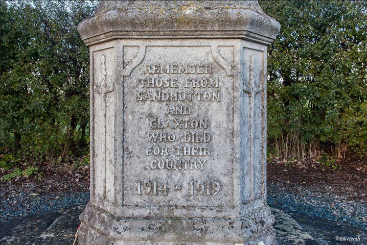 The Dedication on the War Memorial for Sand Hutton and Claxton
