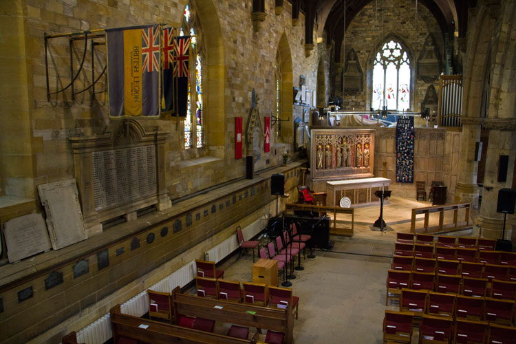 The First World War Memorial, on the left, in St. Mary's Church, Scarborough.