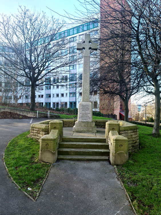 St. John's Church, Sheffield (Park Hill), - the War Memorial that is in Front of the Church