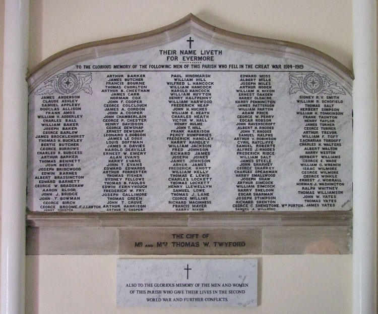 The First World War Memorial for Shelton, Stoke-on-Trent