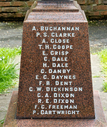The First World War Commemorations on the Sowerby War Memorial