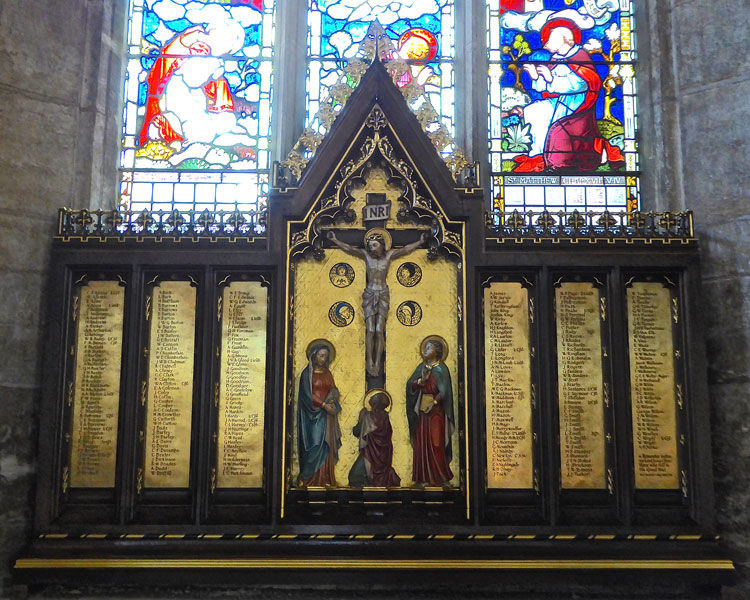 The First World War Memorial in St. George's Chapel, - the Church of St. Mary & St. Nicolas, Spalding (Lincs)