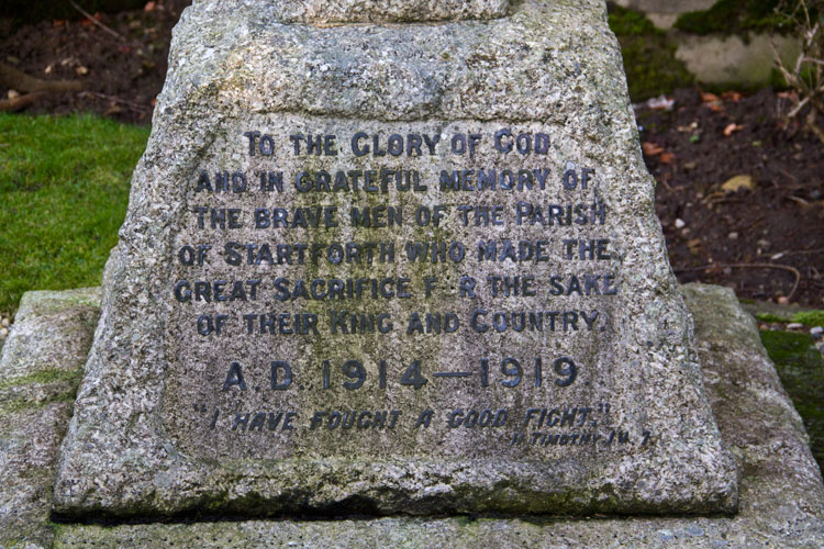 The Dedication of the Startforth War Memorial