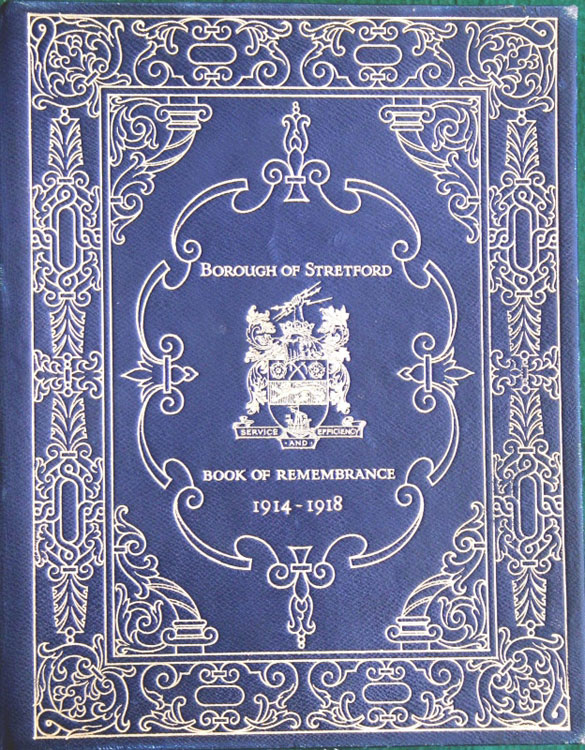 The Cover of the First World War Book of Remembrance in the Stretford Town Hall