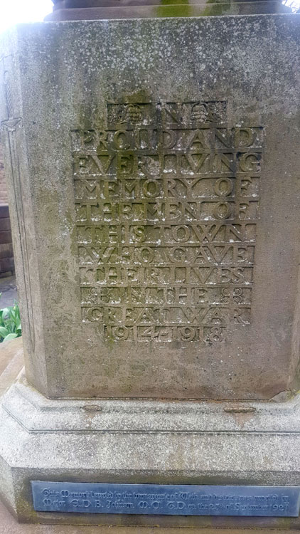 The Dedication on the War Memorial, - Wath Upon Dearne
