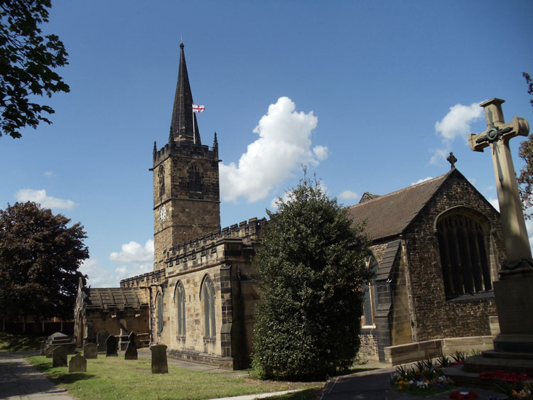 All Saints' Church, Wath Upon Dearne, with the War Memorial just visible on the right of this photo