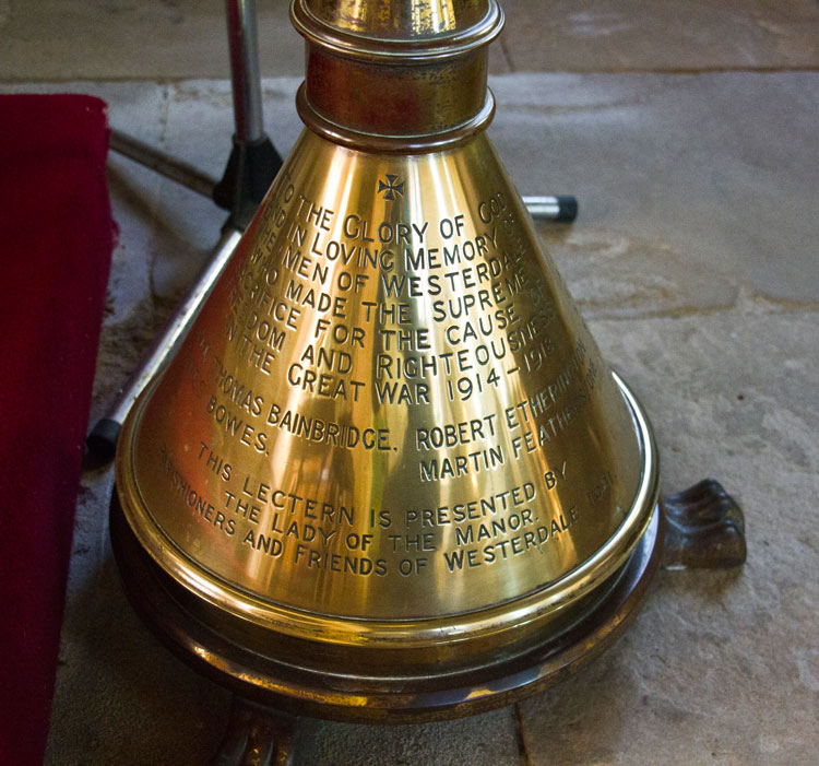 The Base of the Lectern in Westerdale's Christ Church