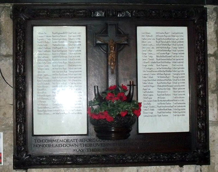 The First World War Memorial in St. Olave's Church, York