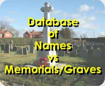Search the Database of Names vs Graves / Memorials