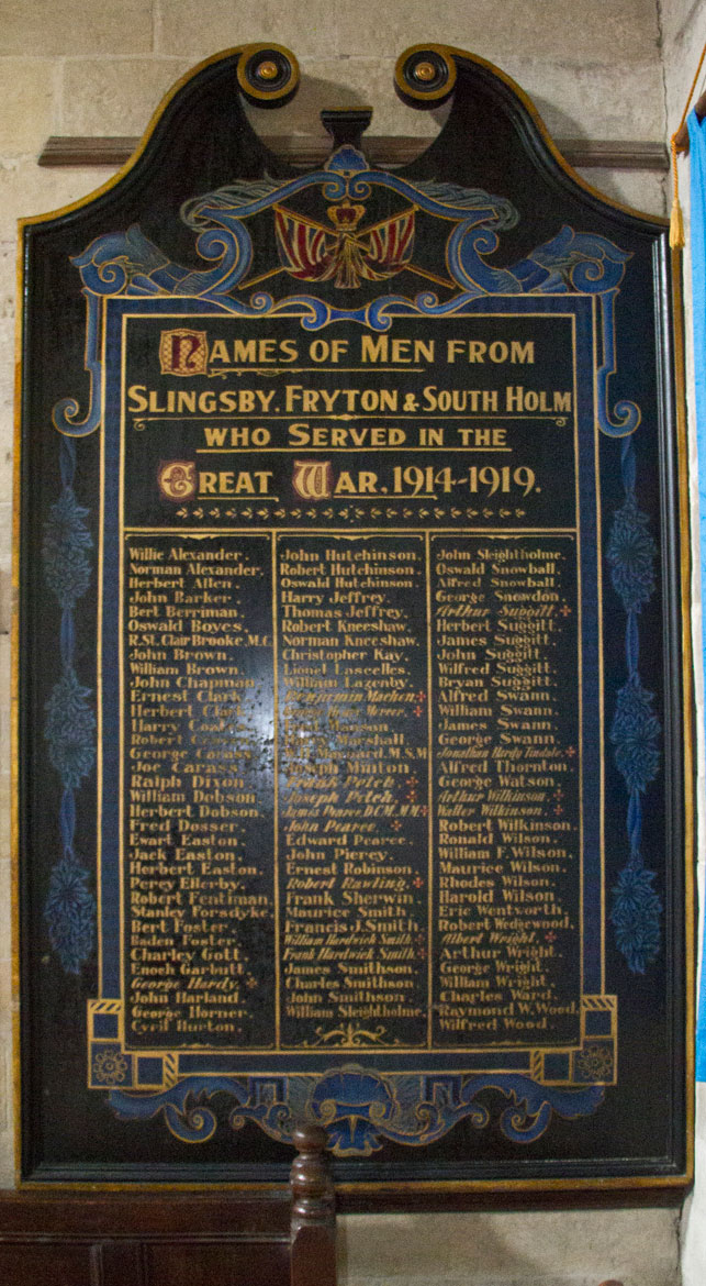 The Slingsby, Fryton, & South Holm Roll of Honour