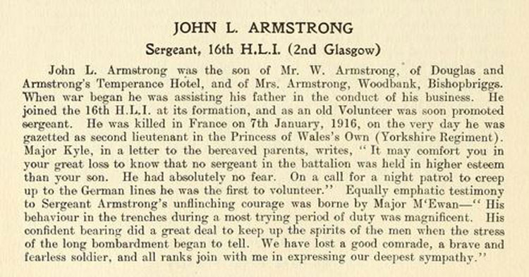 Serjeant John Laidlaw ARMSTRONG. 14105 