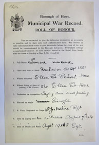 The photos of correspondence to Hove Library in connection with commemoration of Leonard Townsend 