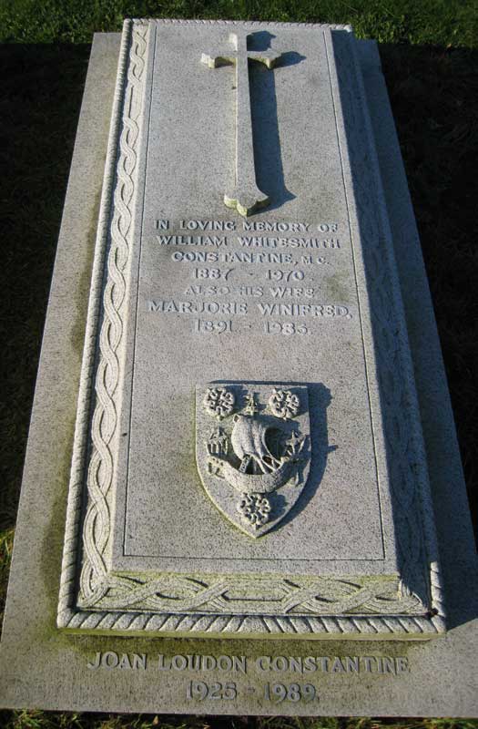 Major W W Constantine's grave in the Churchyard of St. Oswald's, East Harlsey.
