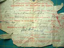 The Birth Certificate for Patrick Edward Ruddy's daughter, Mary, who was born on 25 January 1911.