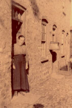 Margaret Watson, - William's mother, outside the house in Albert Row, Bedale