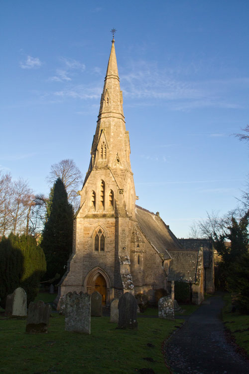 Holy Trnity Church, Startforth. The Memorial Cross can be seen on the right.