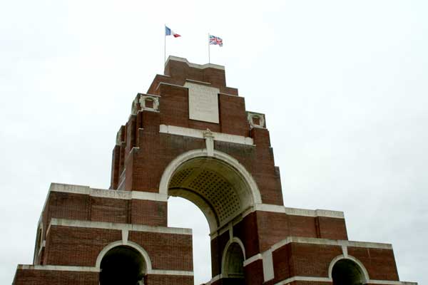 The top of the Thiepval Memorial