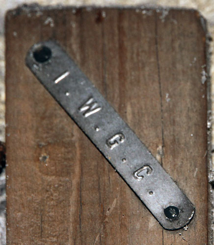 The original simple wooden grave marker for Lieutenant Colonel Charlton