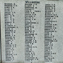 Dedications on the War Memorial, Willington (County Durham)