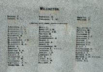 Dedications on the War Memorial, Willington (County Durham)