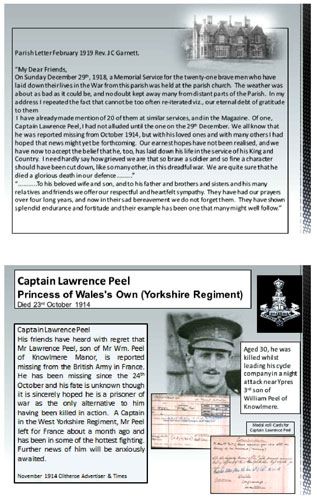 Margaret Brenchley of the Slaidburn Village Archive (<mabrenchley@btinternet.com>) has forwarded information which relates to the death Captain Peel.