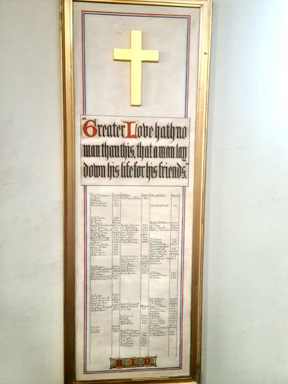 The War Memorial for St. Peter's Church, Abbeydale (Sheffield)