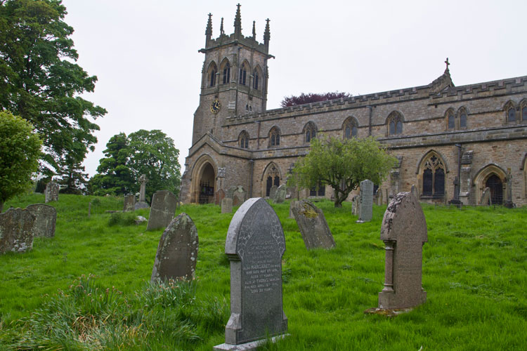 St. Andrew's Church, Aysgarth, as seen from the Spence Family grave (South East part of churchyard)