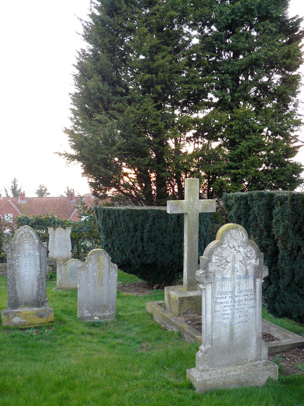 Private Nicholl's headstone in Gantion (St. Nicholas) Churchyard