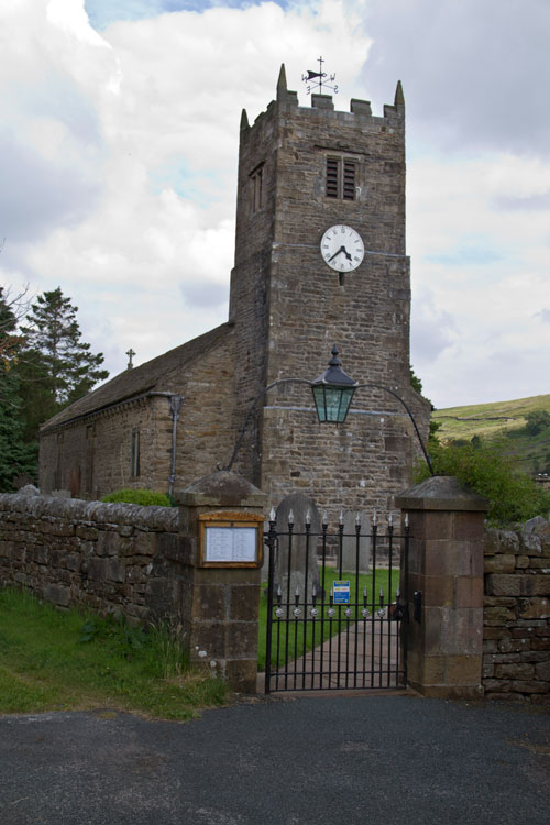 The entrance to St. Mary's, Muker, churchyard.