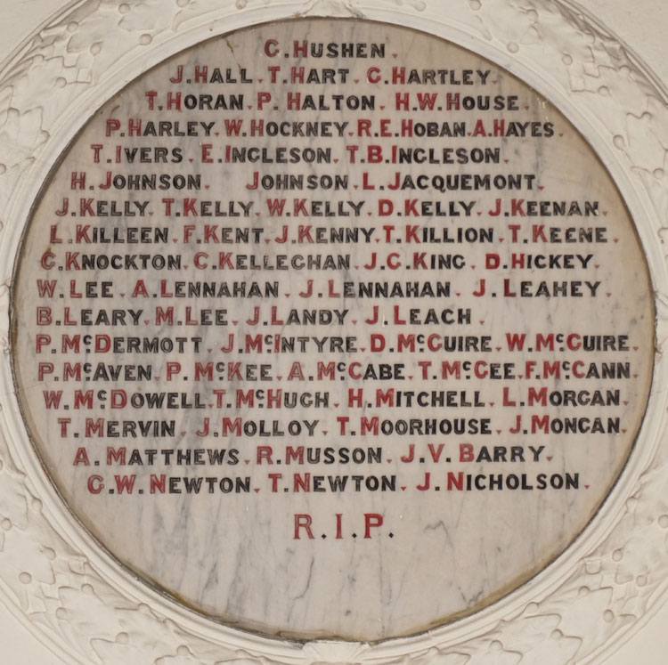 One of the First World War Memorial Panels in St. Anne's Roman Catholic Cathedral, Leeds - 2