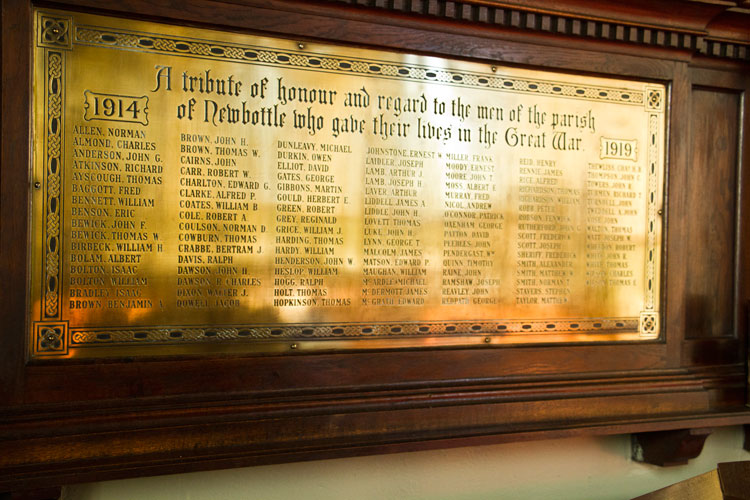 The First World War Memorial in St. Matthew's Church, Newbottle (Co. Durham), - 2
