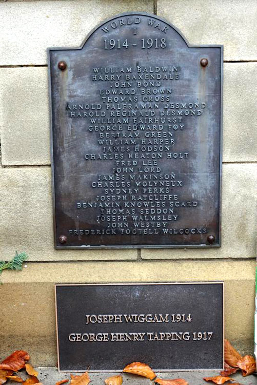 The First World War Memorial Addendum Plaque for Adlington (Lancashire)