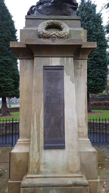 WW1 Commemorations on the Allerton and Daisy Hill War Memorial, Names "A" - "H"