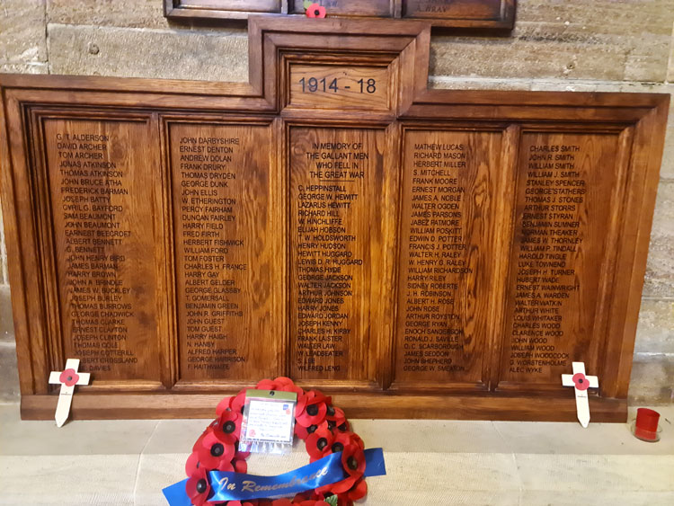 The War Memorial for St. John's Church, Barnsley