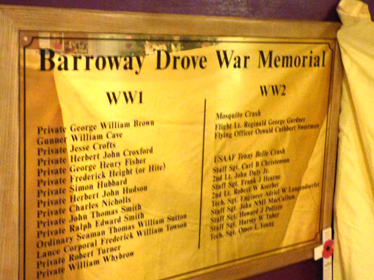 The War Memorial for Barroway Drove