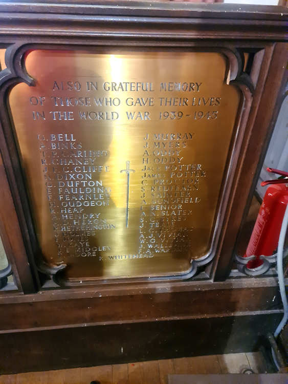 The Shield for the Second World War Memorial in St. Paul's Church